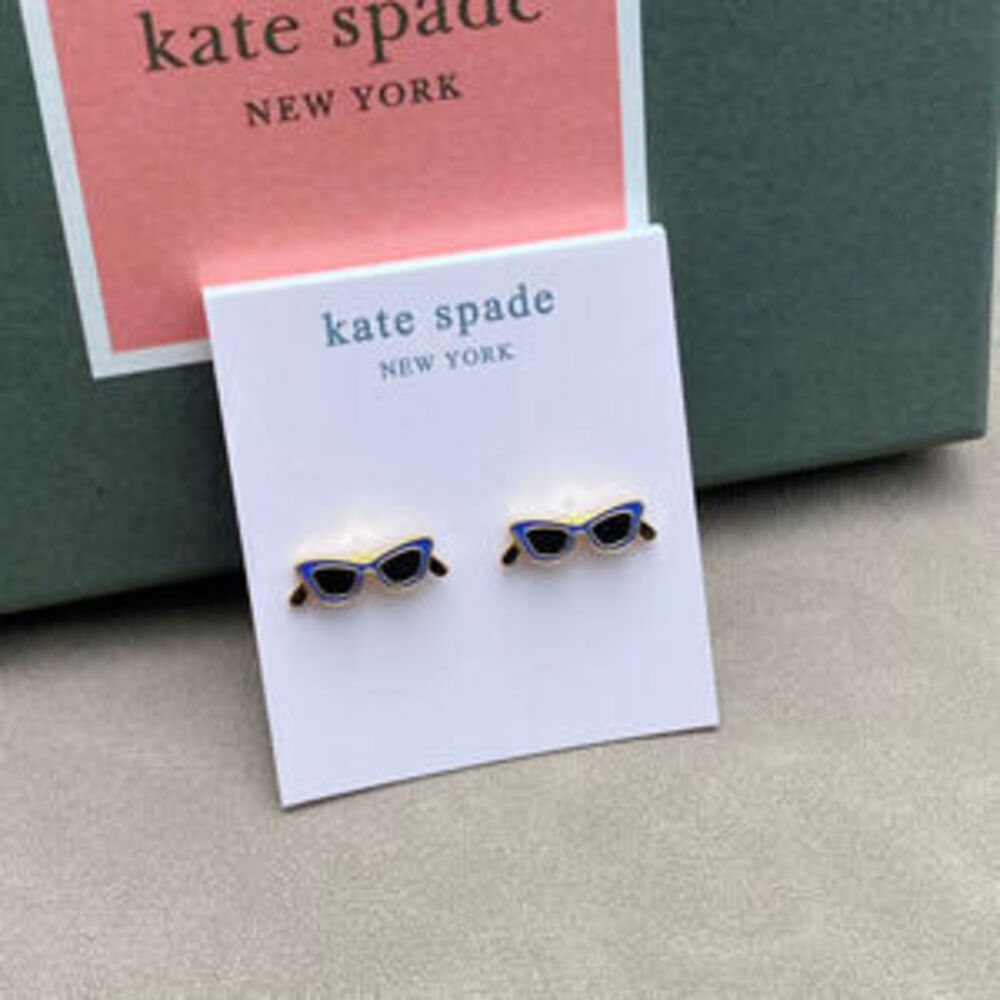 kate spade Enamel Inlay Glasses Metal Earrings